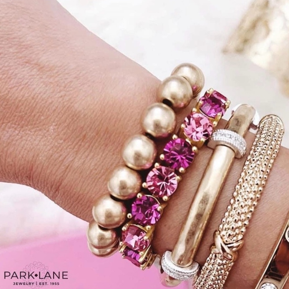 Park Lane Gold-Tone Bracelet with Pink Crystals - Picture 3 of 6